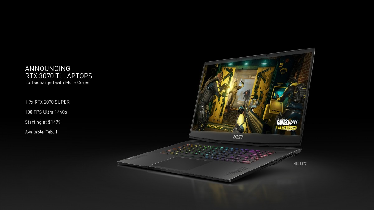 Nvidia announces RTX 3080 Ti and 3070 Ti laptop GPUs and RTX 3050 desktop GPU