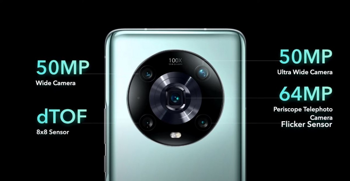 La serie Honor Magic4 viene con el chipset SD 8 Gen 1, mientras que Magic4 Pro tiene un periscopio de 64MP y una carga inalámbrica de 100W. 