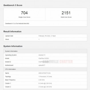 OnePlus Nord CE 2 sur TUV et Geekbench