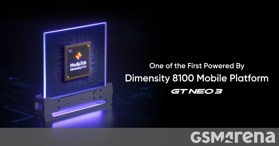 Realme GT Neo3 akan menjadi salah satu smartphone pertama yang ditenagai oleh Dimensity 8100