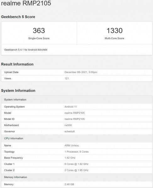 dimensions of realme pad