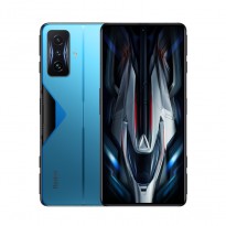 Redmi K50 Gaming in dream blue, silver and black