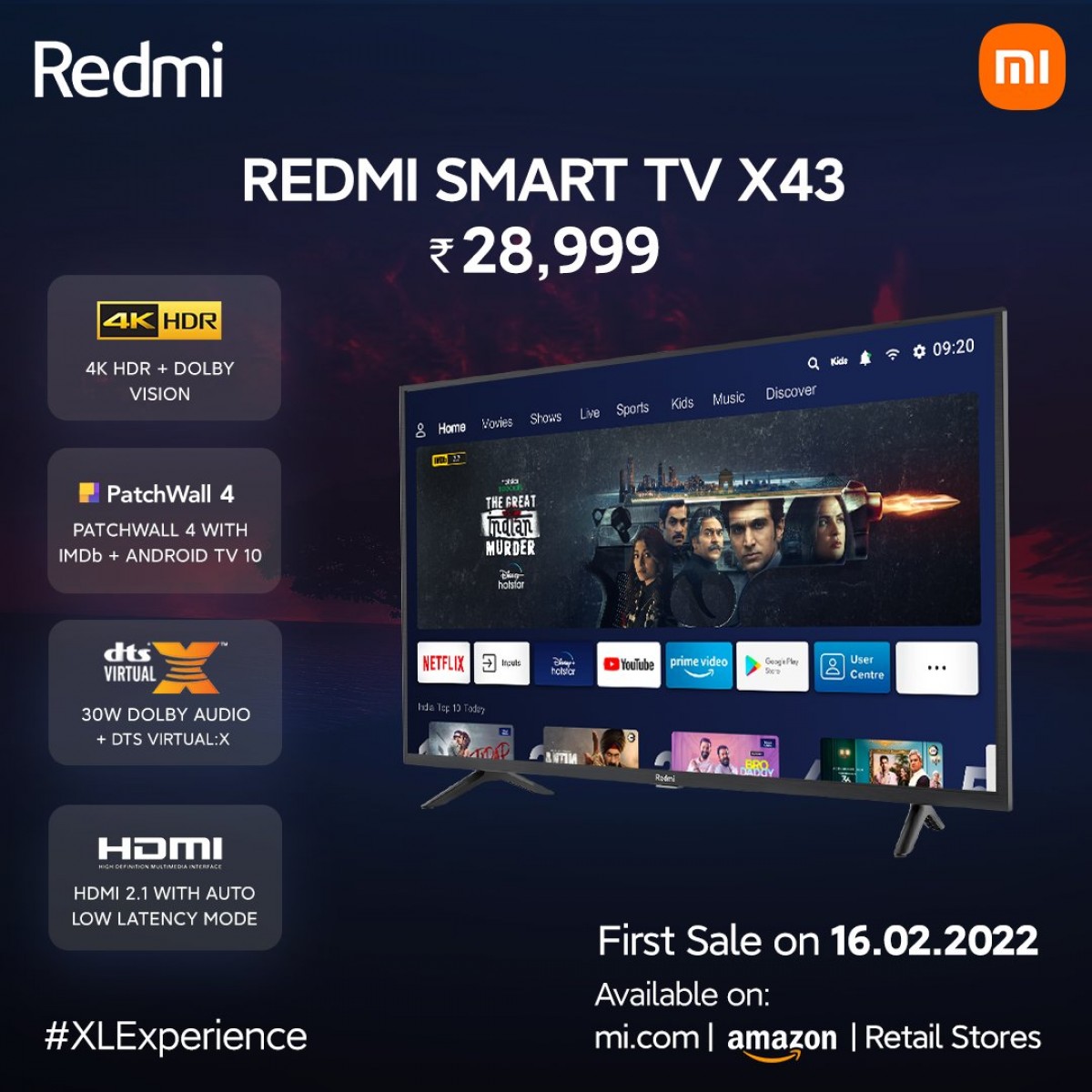Xiaomi Redmi Smart Band Pro y Smart TV X43 también se han anunciado en India