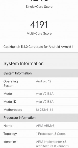 AnTuTu 9 and Geekbench 5 scores