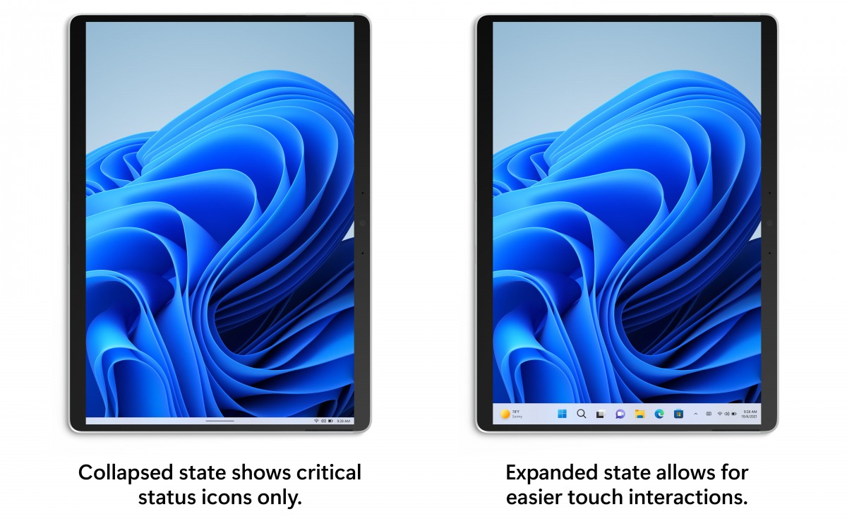 Microsoft tests tablet-optimized taskbar in Windows 11