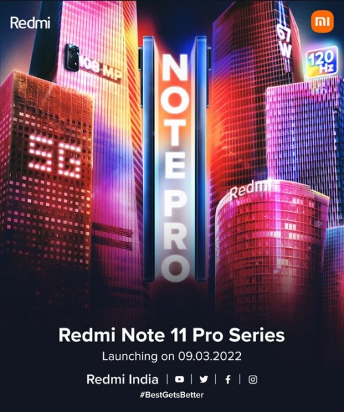 Xiaomi Redmi Note 11 Pro, Note 11 Pro+ 5G launching in India on March 9