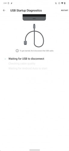 Using Android Auto with a USB cable