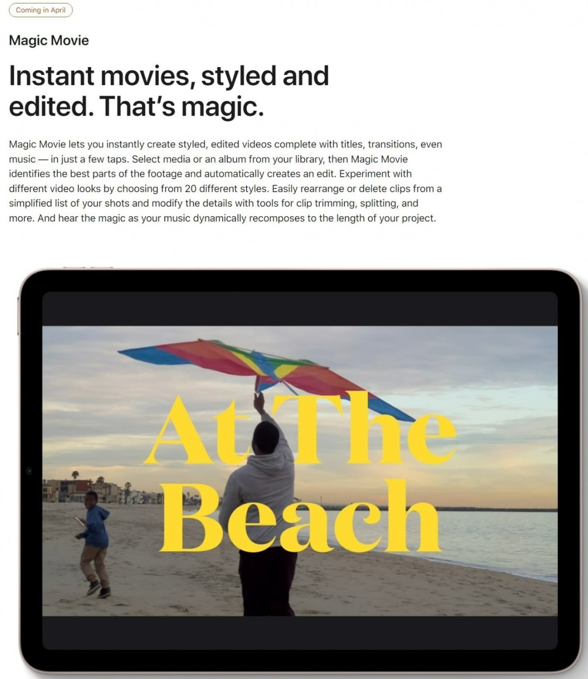 Apple teases new features for iMovie, coming in April