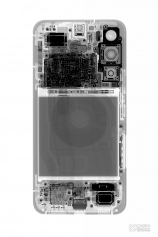 Rayos X Galaxy S22 Ultra y S22;  Fuente: iFixit