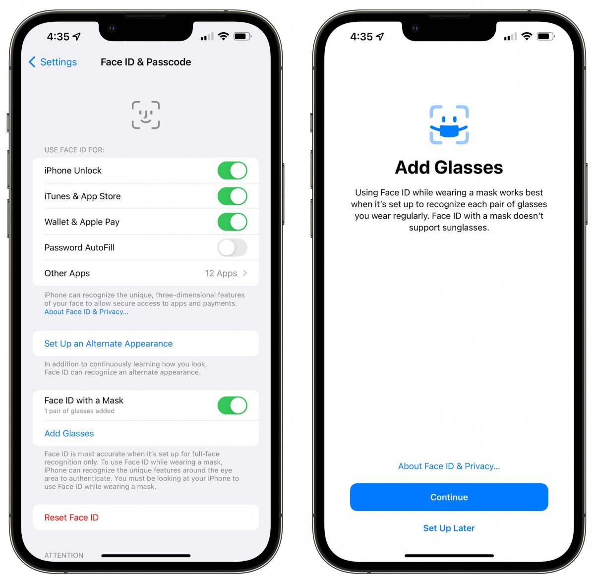 Apple releases iOS 15.4 with Face ID that works while wearing a mask