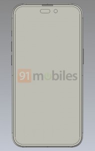 iPhone 14 Pro depicted in renders with a pill and hole design instead of a notch