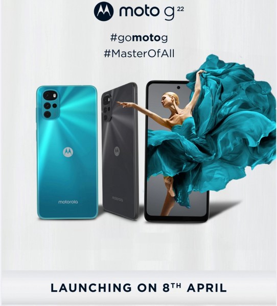 The Motorola Moto G22 launches April 8 in India with faster charging