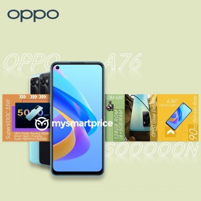 The Oppo A76 is also headed for India