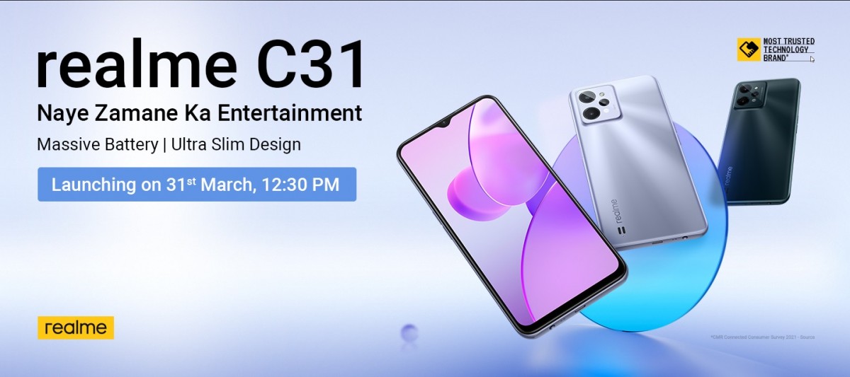 Realme C31 announced with a 6.5'' screen and 5,000 mAh battery