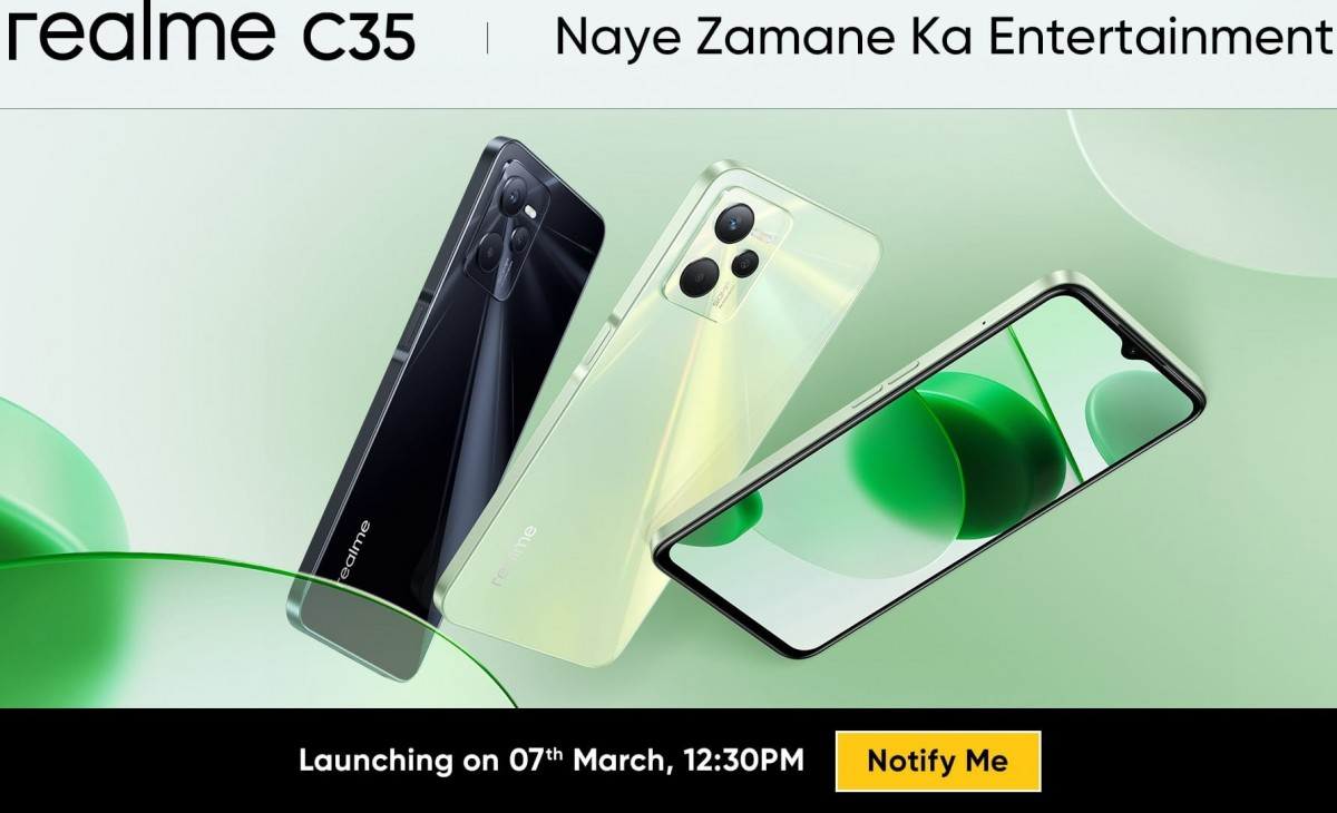 Realme C35 launching in India on March 7, TechLife Watch S100 and TechLife Buds N100 coming on March 10
