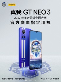 The Realme GT Neo3 will be the official phone for the Honor of Kings national competition