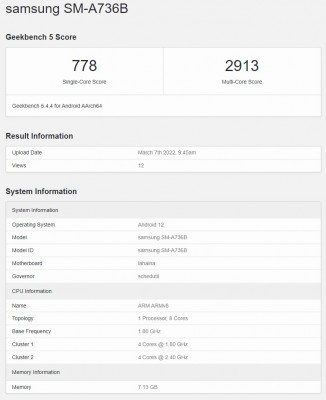 Samsung Galaxy A73 spotted at Geekbench with a Snapdragon 778G chipset