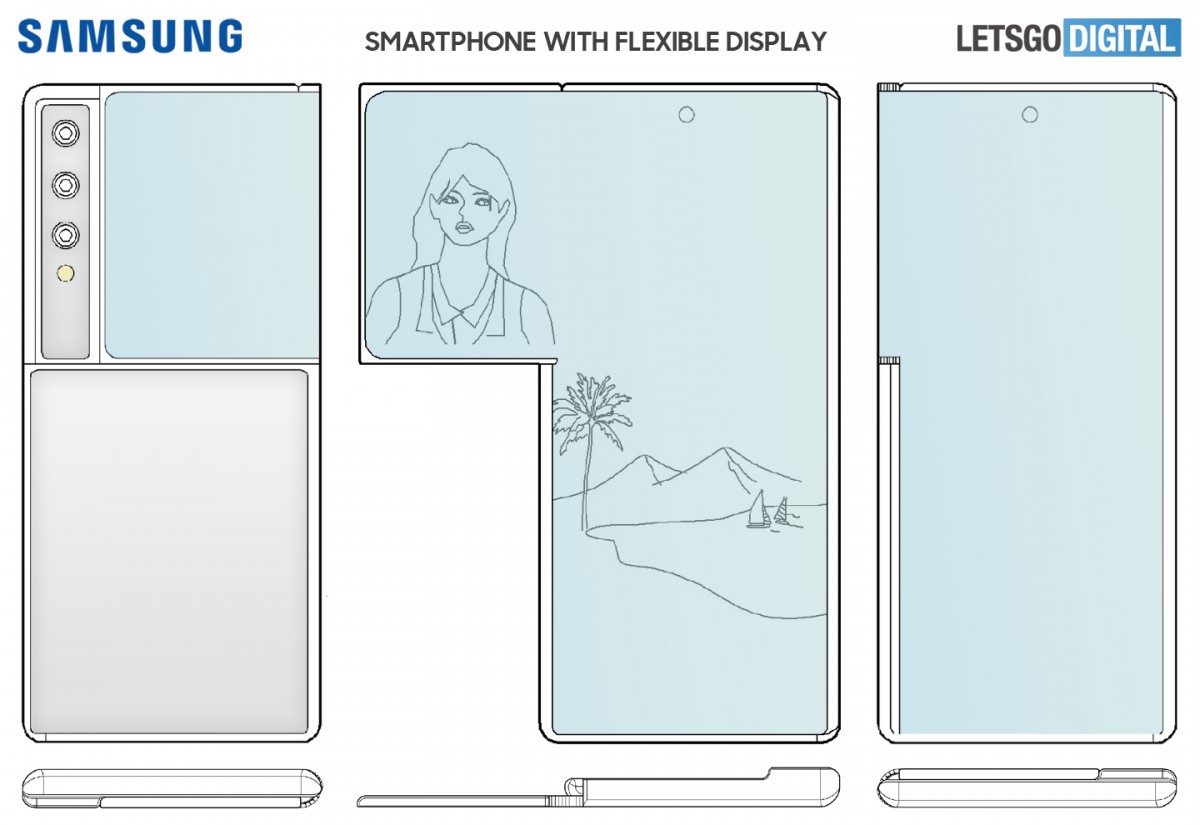 Samsung patented a phone with a sideways folding display