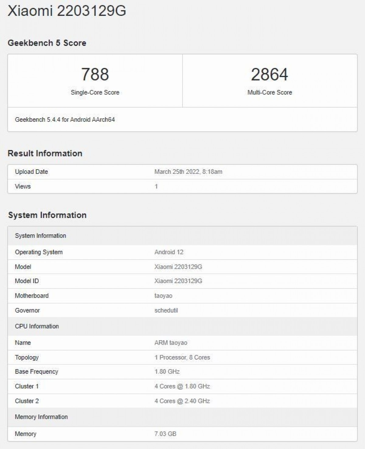 Xiaomi 12 Lite shines on Geekbench with Snapdragon 778G, 8 GB RAM
