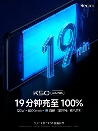 Xiaomi Redmi K50 series battery teasers