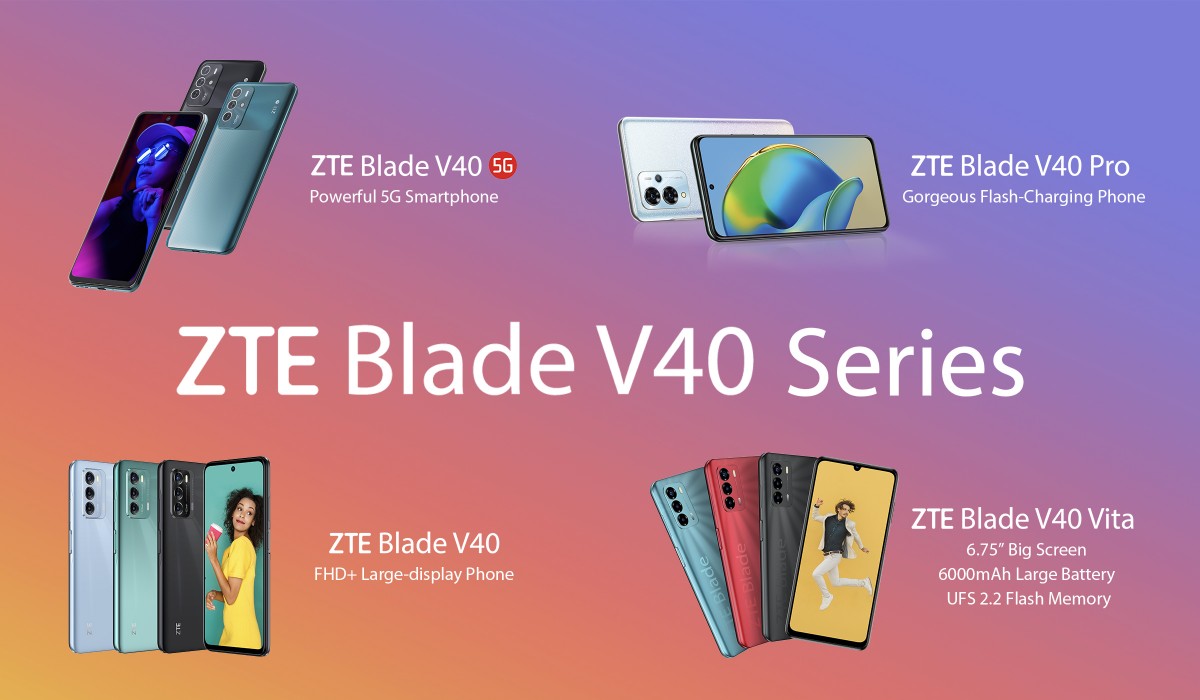 Four ZTE Blade V40 phones unveiled, one with 5G connectivity
