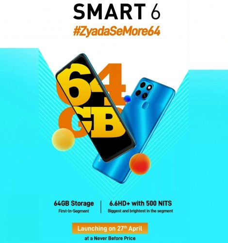 Infinix Smart 6 launching in India on April 27