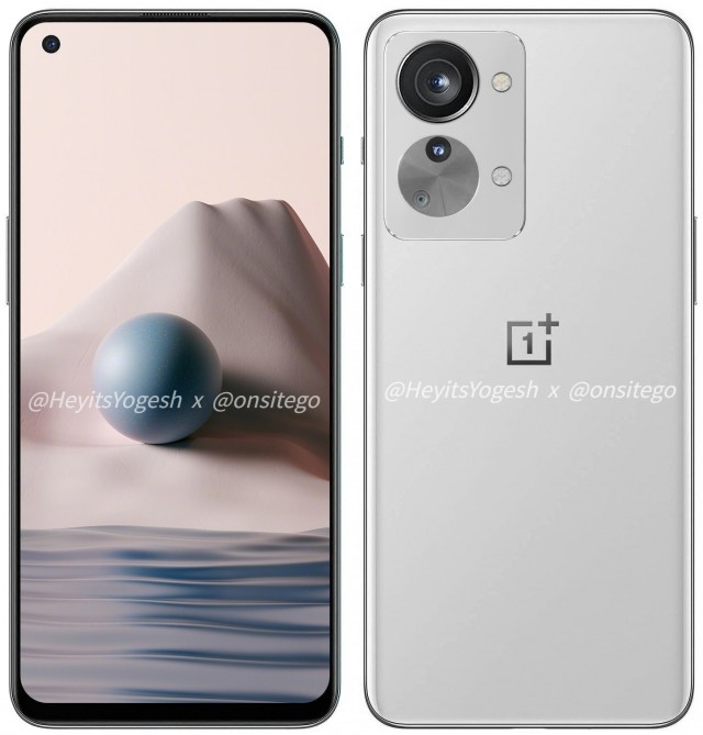 Render filtrado de OnePlus Nord 2T 5G (Fuente: Onsitego)