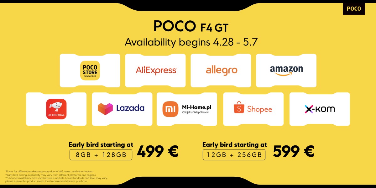 POCO F4 GT [World Premiere] 8GB RAM 128GB ROM / 12GB RAM 256GB ROM  Snapdragon 8 Gen 1 triggers 120W HyperCharge NFC