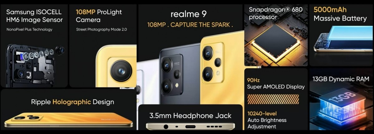 Realme 9 (4G) highlights