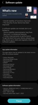 Samsung Galaxy S22 series get new update, April security patch
