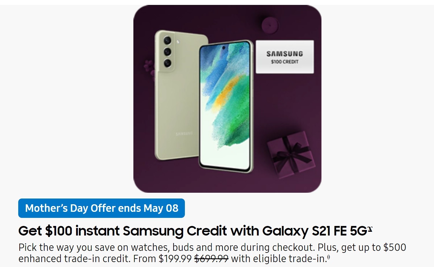 Las ofertas de Samsung en EE. UU. para el Día de la Madre incluyen actualizaciones de memoria gratuitas, Galaxy Buds y relojes