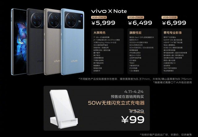 Precios del vivo X Note