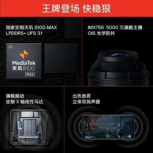 OnePlus 10R/Ace ofrece una cámara de 50 MP (IMX766), parlantes estéreo y un motor de retroalimentación háptica lineal