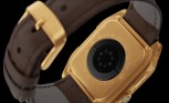 Closeups of Caviar's Apple Watch 7 Gold Moon