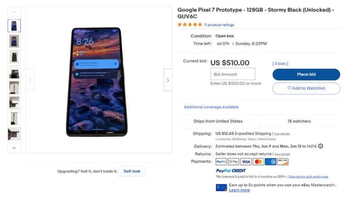 Prototipos de Google Pixel 7 listados en eBay y Facebook Marketplace