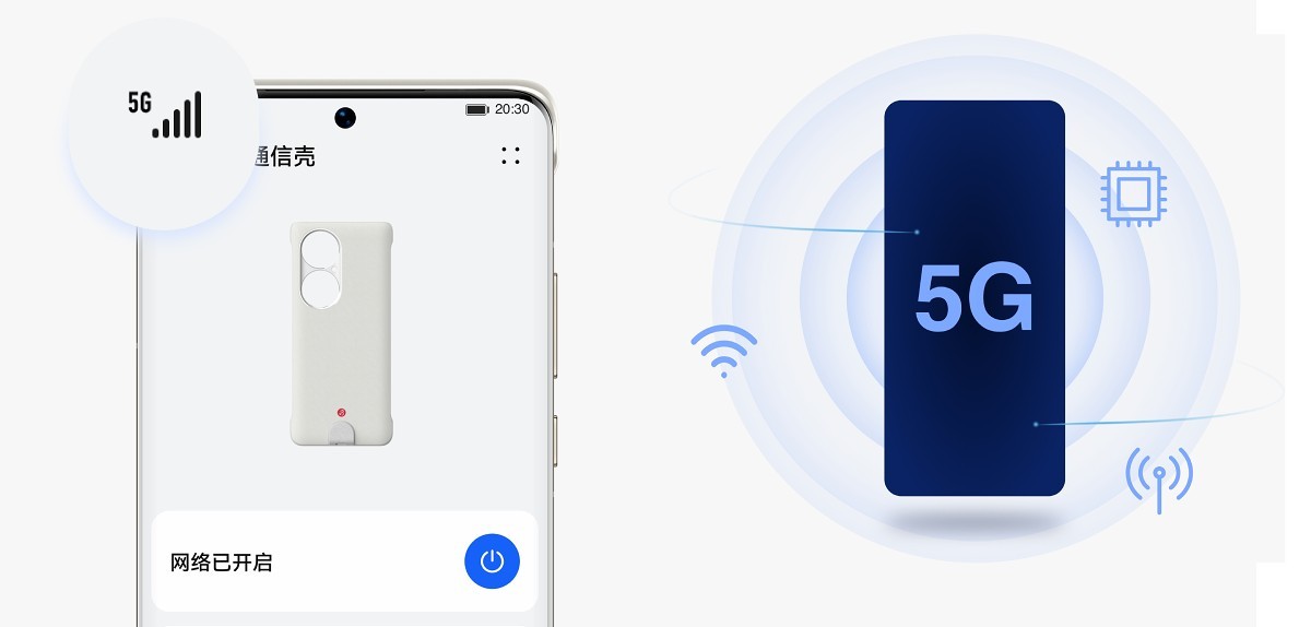 The Huawei P50 Pro can gain 5G connectivity via a special case with an eSIM