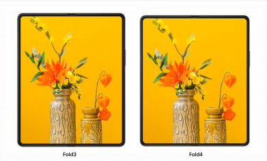 Comparația ecranelor interne Galaxy Z Fold3 și Z Fold4