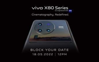 vivo X80 series India launch set for May 18