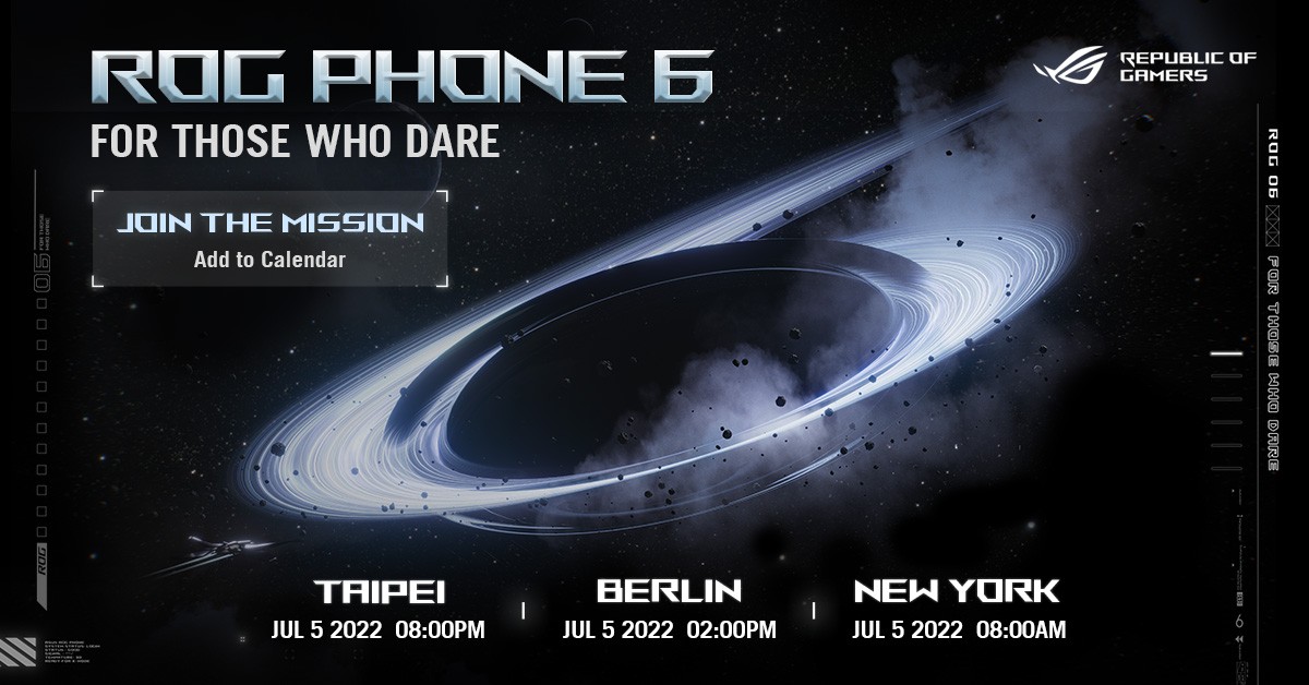Asus ROG Phone 6 launching on July 5