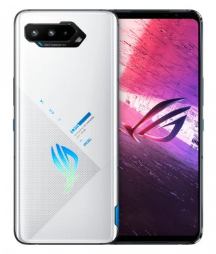 The current Asus ROG Phone 5 in white