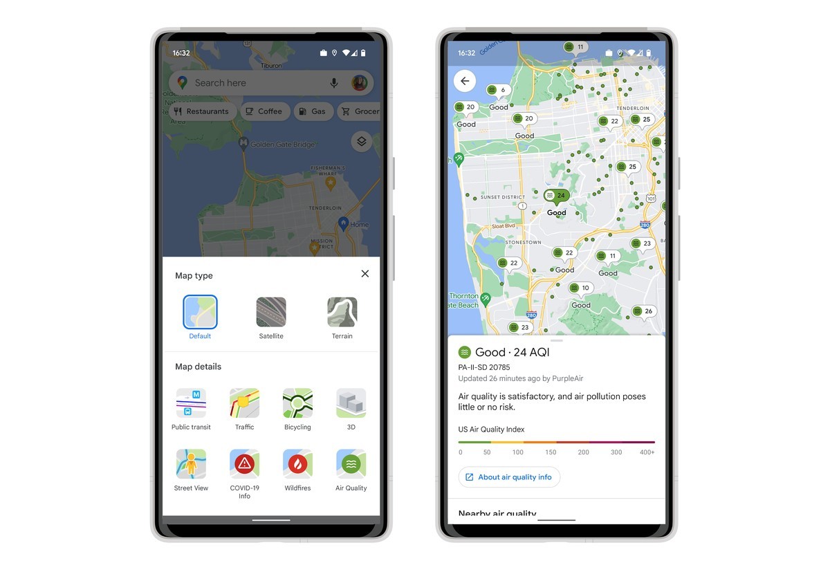 Google Maps now shows the air quality around you