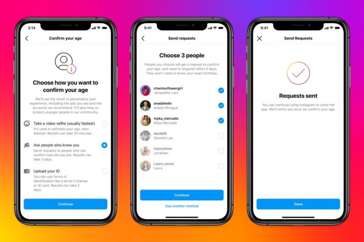 Instagram tests age verification via video selfie and social vouching