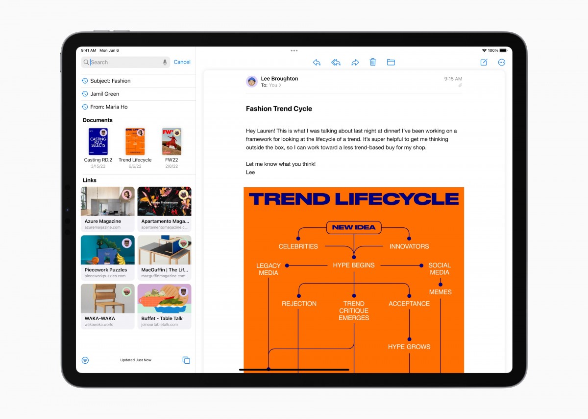 Mail app in iPadOS 16 gets improved search