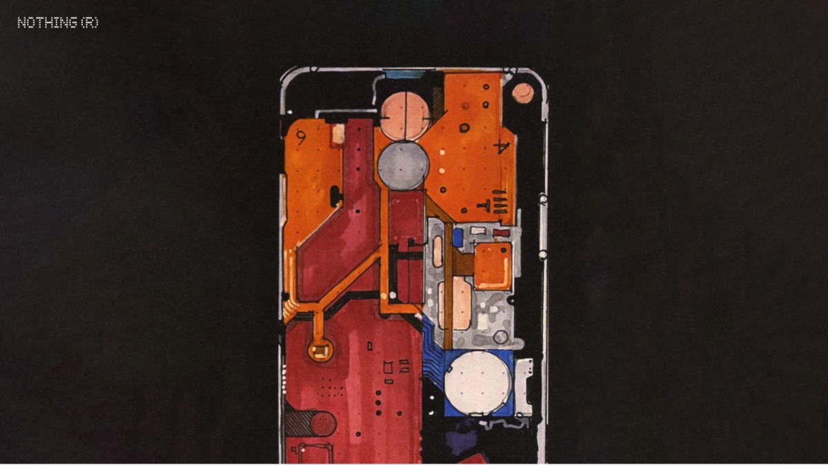 A design sketch of the Nothing Phone (1)