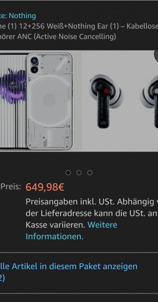 Nothing phone (1) on Amazon Germany