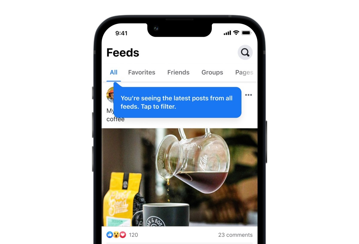 Facebook adds a new tab called Feeds which is sorted chronologically