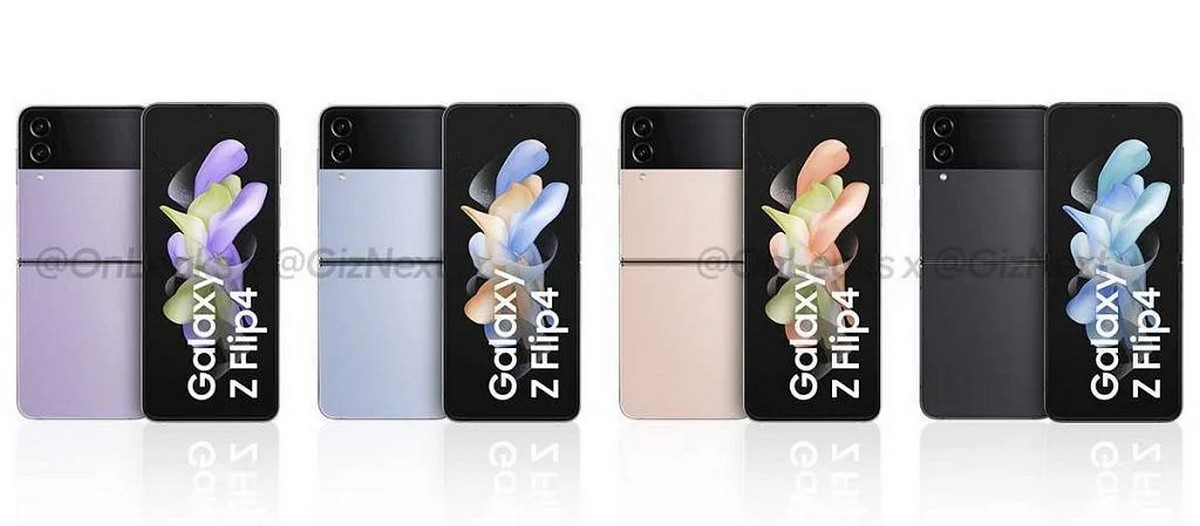 New official looking Samsung Galaxy Z Flip4 renders surface showing all colors