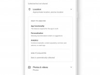 The new data security section in Google Play Store