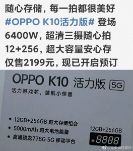 Spécifications de l'Oppo K10 Energy