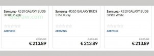 Leaked pricing for the Samsung Galaxy Buds 3 Pro